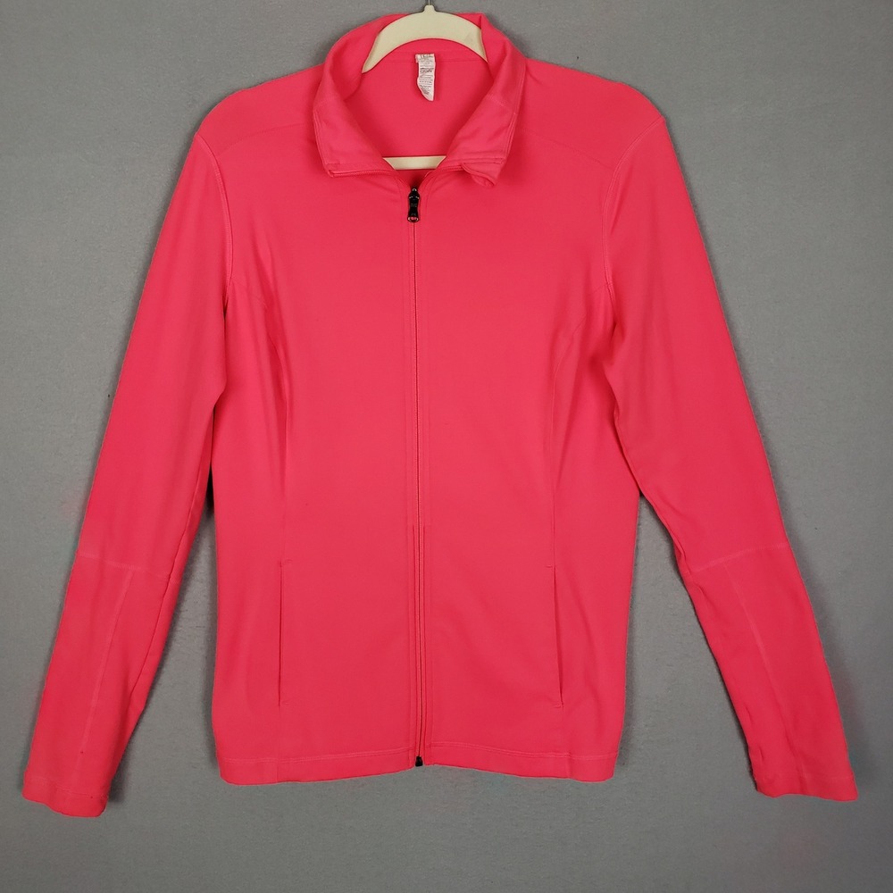 Under Armour Full Zip Fitted‎ Athletic Jacket Hot Pink Running Athleisure Size L